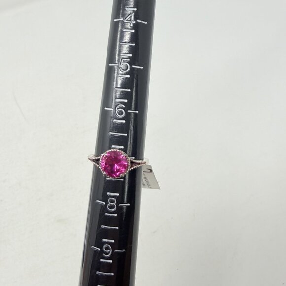 Buy Ruby and Zircon Ring in 14K Rose Gold Over Sterling  Shop LC Pink Simulated Ruby Sterling Silver Earrings and Size 7 Ring Set 5466